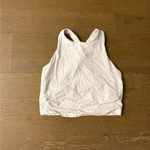 White Athleta Ruched Crossback Tank